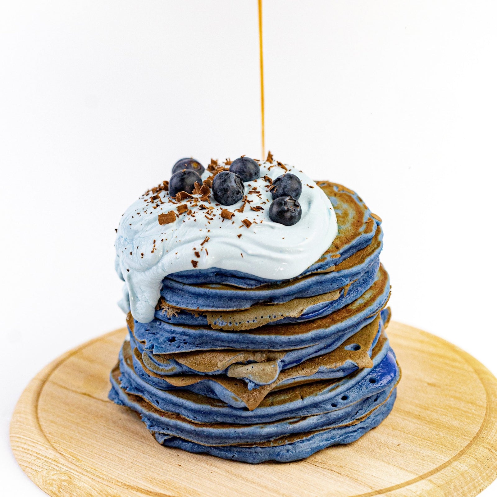 blue spirulina pancakes natural food color breakfast recipe