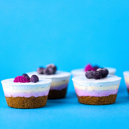 Colorful No-Bake Mini Cheesecakes - Yes Superfood