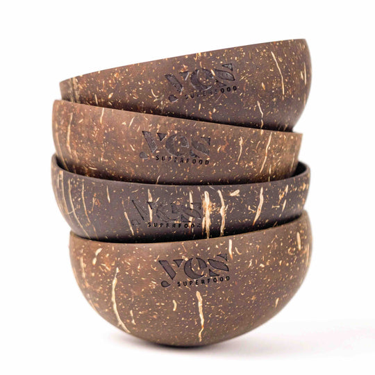 Coconut bowls made from natural coconut shells – sustainable serving bowls by Yes Superfood