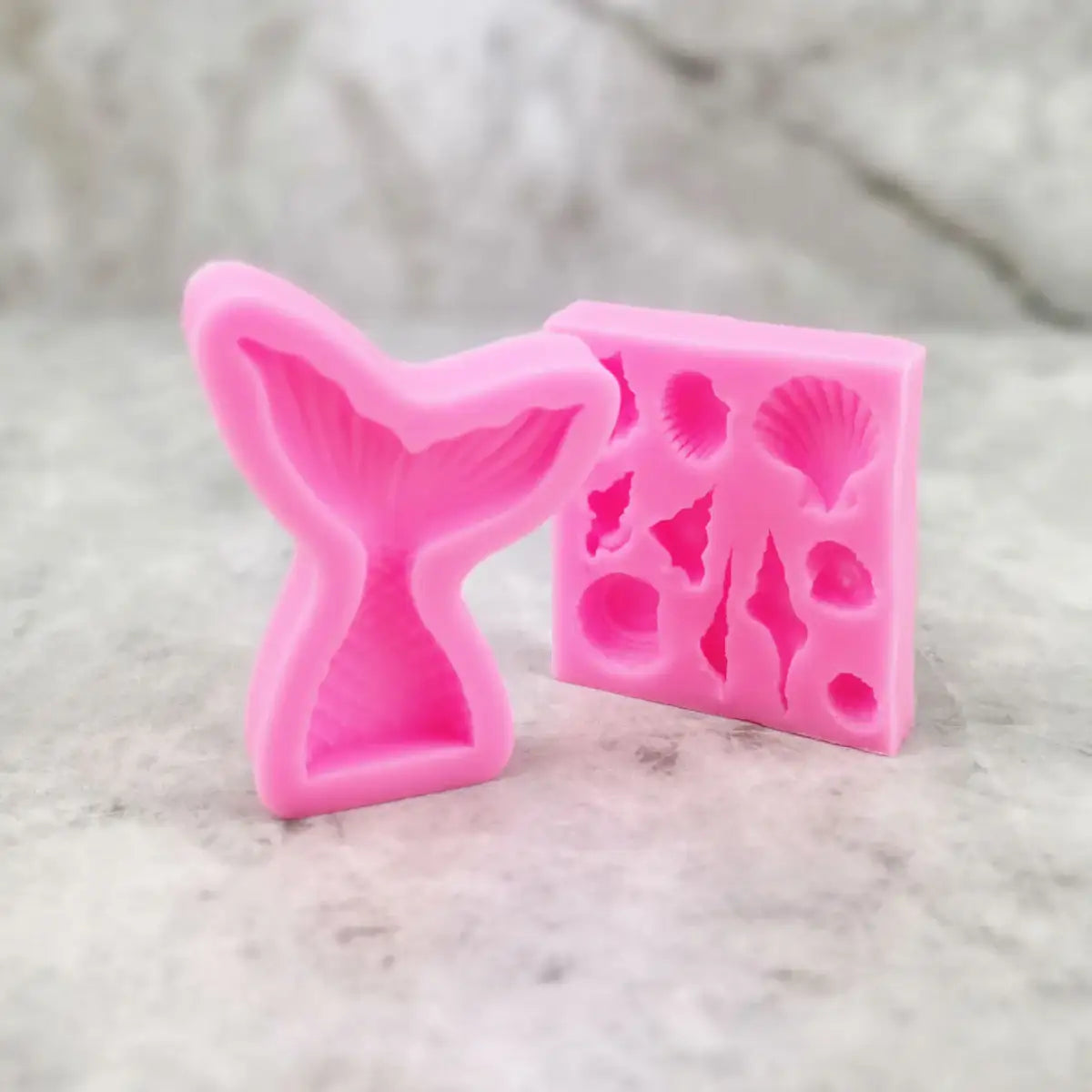 Mermaid and seashell silicone molds natural food coloring powder